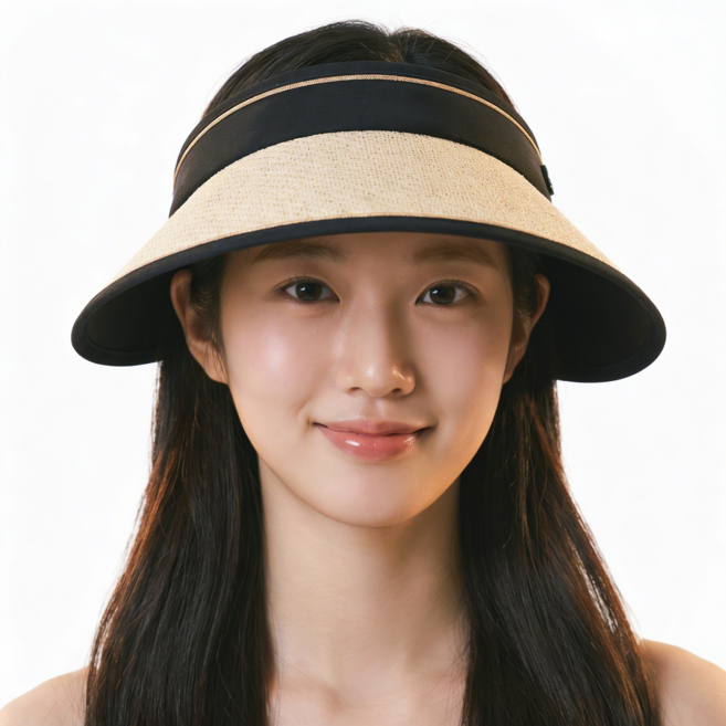 리틀뚜또 라탄 돌돌이 썬캡 휴대용 여름 여성 챙모자