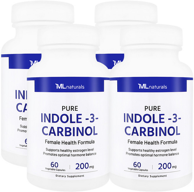 [미국빠른직구] 신제품 마이라이프 내추럴스 인돌-3- 카비놀 200mg 60정 4병, 4개