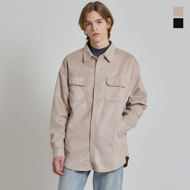 [더블유스탠다드(W STANDARD)] 포켓 스웨이드 셔츠