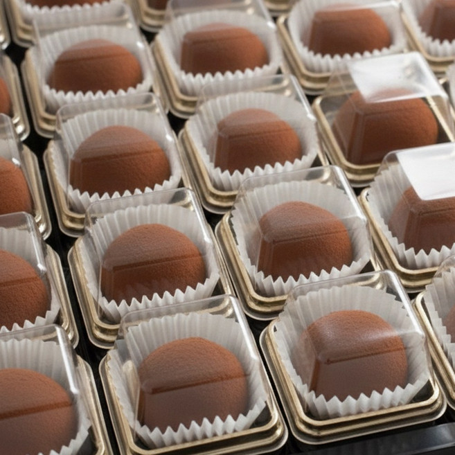 이룸디앤피 화과자케이스 1구 두쫀쿠케이스, 100세트, 골드