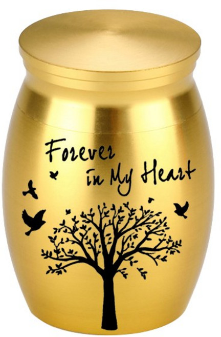 강아지유골함 반려견추모 반려묘추모 소형 유골 항아리 생명의 나무 화장 완벽한 알루미늄 합금 기념 거치대 7 가지 색상, 1)Rose gold, 1개