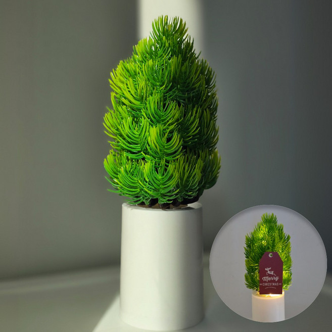 클리크 소나무 무드등 미니트리 조명, 푸르른 소나무 미니 트리