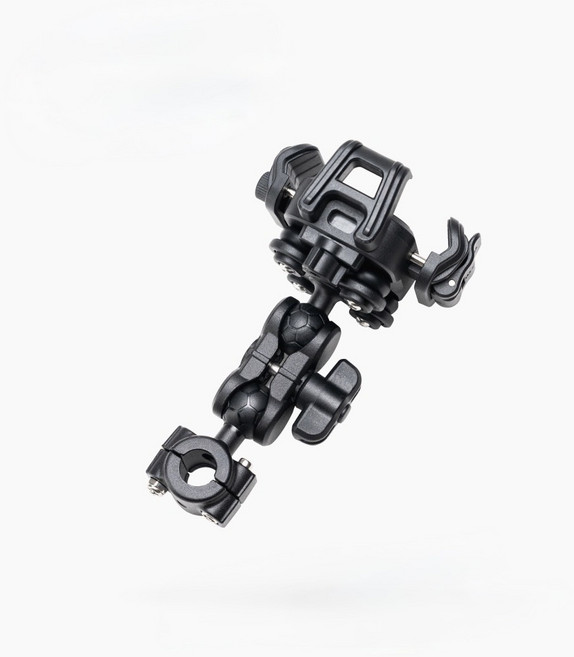 【POK】RIDE FIXON 神驅防震手機架 防摔防滑 免工具調節 秒速拆卸 不擋按鍵 適配多車型, 後照-細管款, 後照-細管款, 黑色