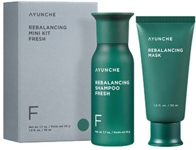 아윤채 리밸런싱 미니 키트 모이스쳐 (샴푸 50g/마스크 30ml) 여행용 두피 케어 탈모 완화 쿨링, 1개