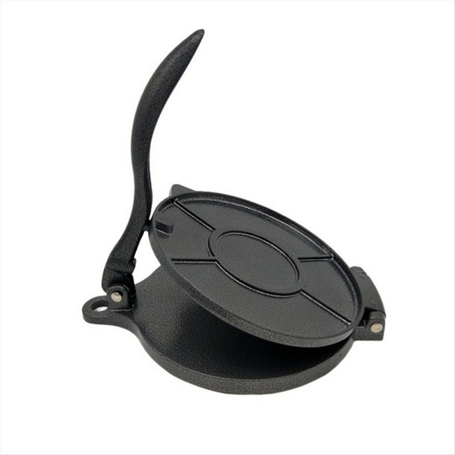 알루미늄 합금 토틸라 프레스 플랩 잭 기계 크레페 기계 팬케이크 제조업체 캐스트 알루미늄 옥수수 수제 수제, 16cm, 검은색