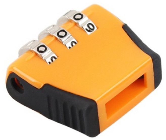 (강원전자) 다이얼형 USB 단자 잠금장치 NM-UDL01 (오렌지) 노트북 도난방지, 1개
