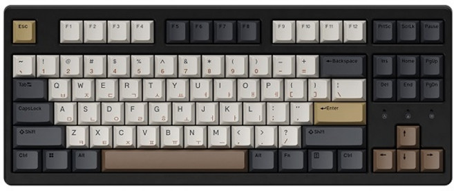 한성컴퓨터 TFG Cloud Max CL 8K 4K 염료승화 유무선 가스켓 게이밍 기계식 키보드, 적축, HMX크림치즈 또각45G, 모카코코아