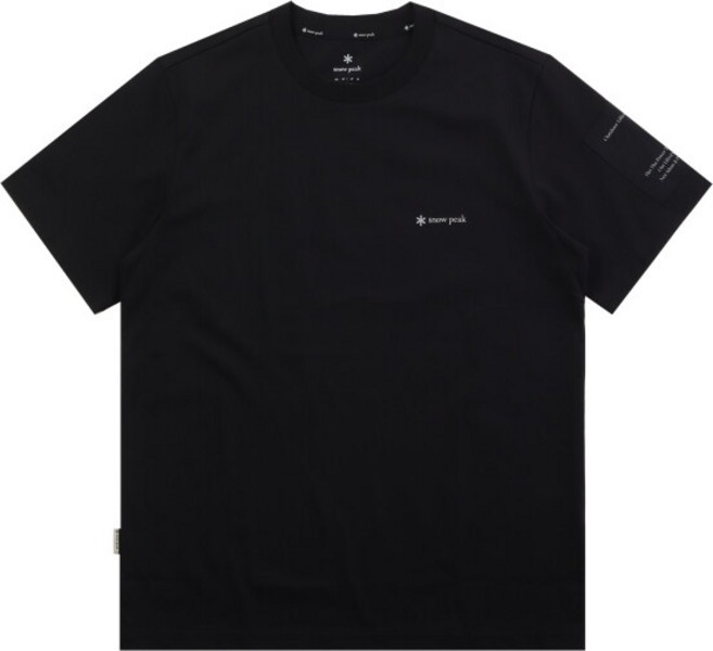 [스노우피크] 남성 에어로쿨 소매 우븐 패치 반팔 티셔츠 S26MMFTS28 BK