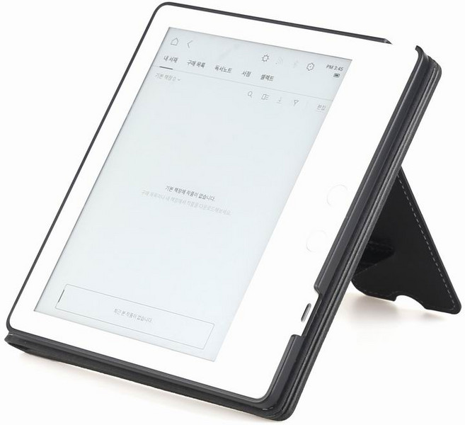 가드브이 스탠딩 가죽 케이스 - 리디북스 리디페이퍼4 플립 커버, 블랙, 1개