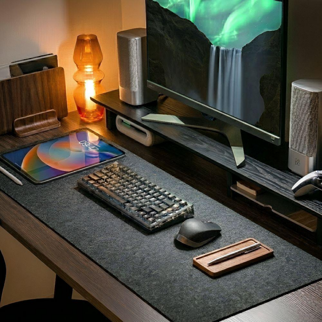 오브리버티 프리미엄 펠트 감성 데스크 매트, 블랙