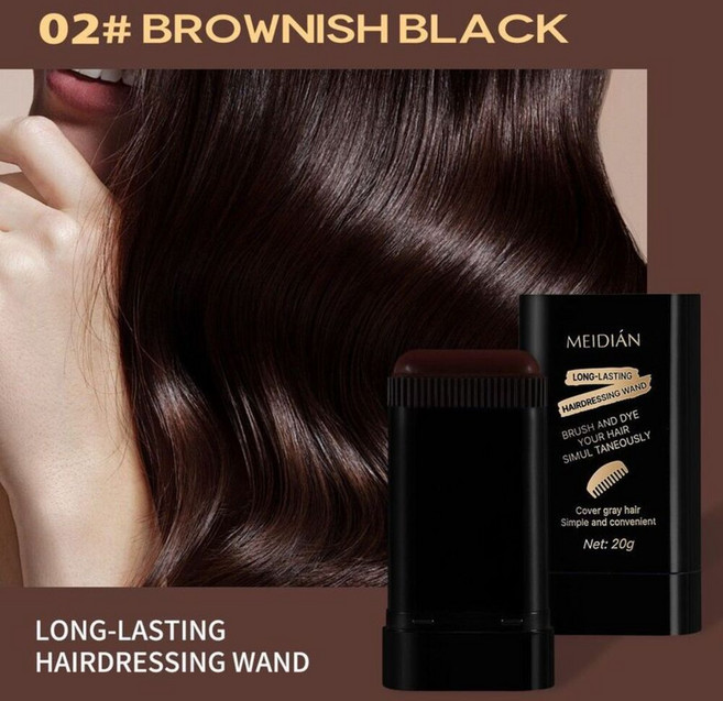 MEIDIÁN咖啡色染髮筆，快速遮蓋白髮，持久自然，便捷染髮, 2個