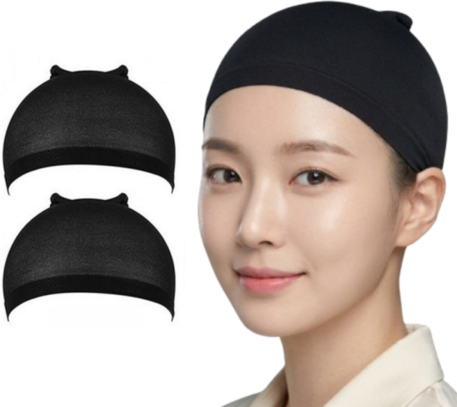 픽셀로그 가발망 통기성 헤어망, 2개, 블랙