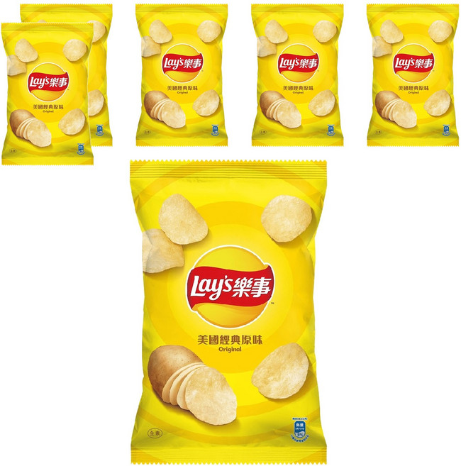 Lay's 樂事 洋芋片 美國經典原味, 59.5g, 6包