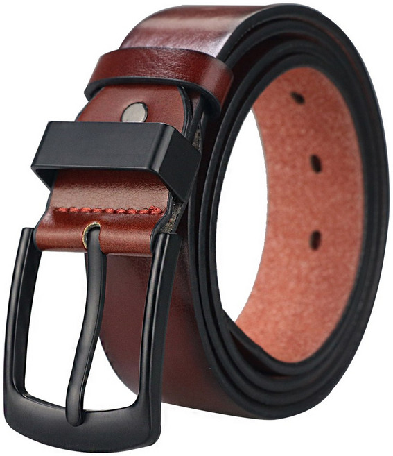 빅사이즈벨트 긴 벨트 Maikun 남성용 빈티지 캐주얼 블랙 핀 버클 다목적 가죽 와이드