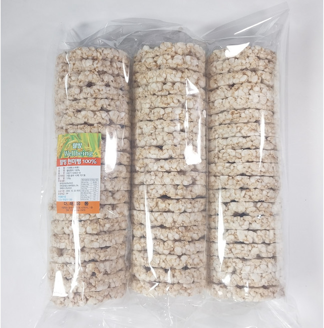 다래유통 웰빙 현미뻥, 120g, 3개