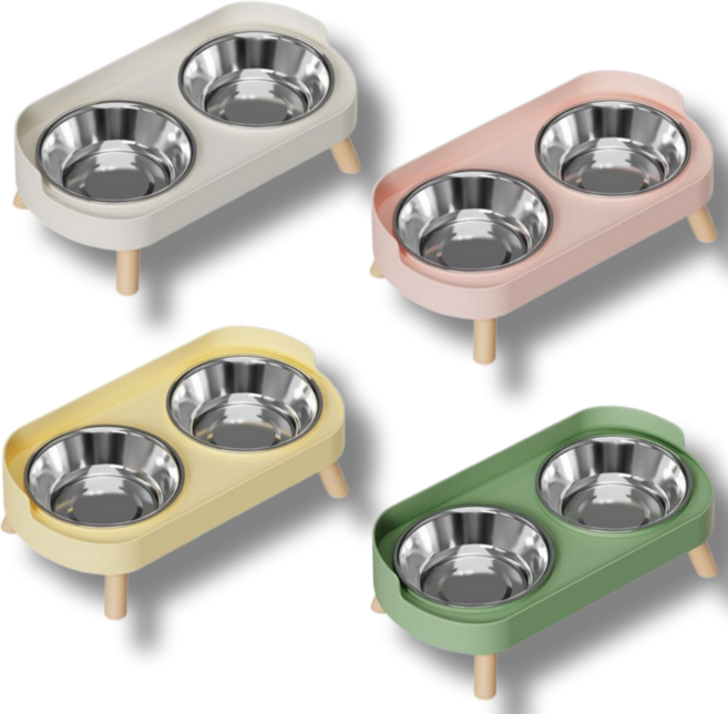 이오라 반려동물 식기 강아지 고양이 밥그릇 2구, 옐로우, 1개