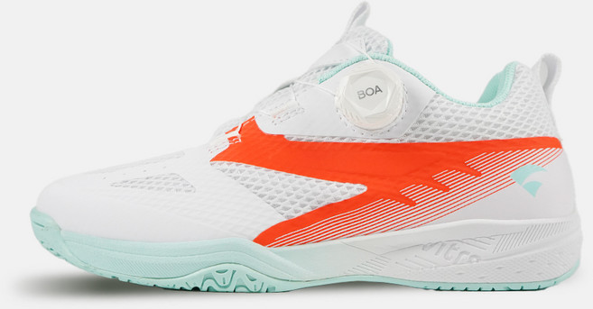 비트로 남녀공용 탁구화 오로라 보아 (WHITE&NEON ORANGE) 보아 핏 시스템