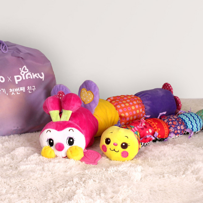 꿈나라 1+1 국민 애벌레인형 오감발달완구, 핑키 + 루나, 1개