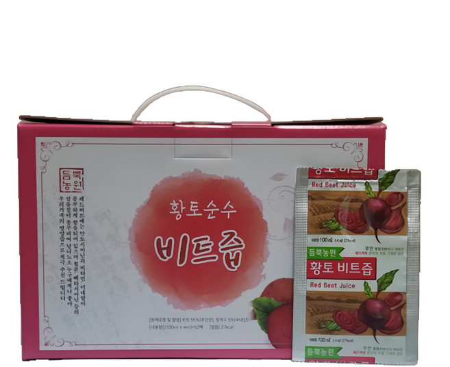 듬뿍농원 산지직송 국내산 비트즙 100ml 100포 찐한 붉은 맛이 살아 있는 레드비트즙 선물세트, 100개