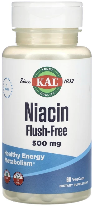 KAL 니아신 플러시 프리 500mg 60 베지캡슐, 60정, 6개 - 쿠팡