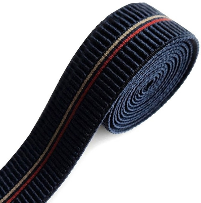 [청라핸즈] 탄력 스판밴딩 허리고무밴드 40mm 네이비 골직 (16-506), 1개