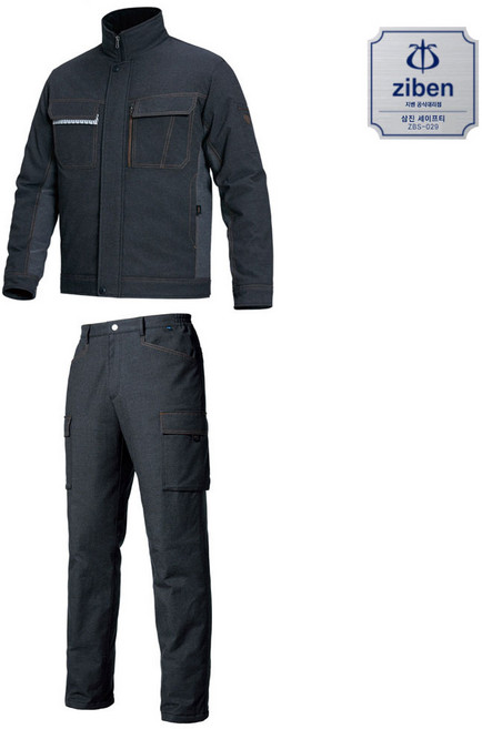[당일발송/무료자수] 지벤 ZB-JP1856 겨울 작업복 동복 패딩 상하세트 스판 데님