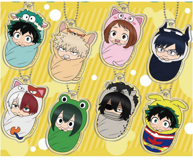 나의 히어로 아카데미아 미도리야 토도로키 바쿠고 오차코 텐야 아크릴 키링, 1개, 아스이 츠유