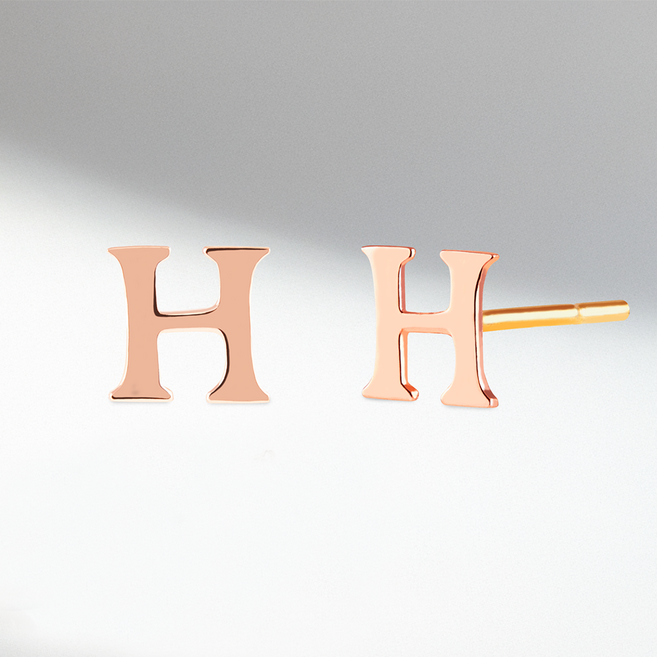 엘렌쥬얼리 14K 이니셜 H 금 귀걸이