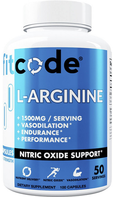 핏코드 L-아르기닌 캡슐, 1개, 100정