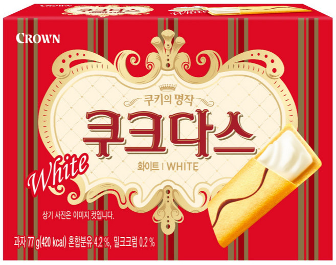 크라운 쿠크다스 화이트 77g X 21개 1박스