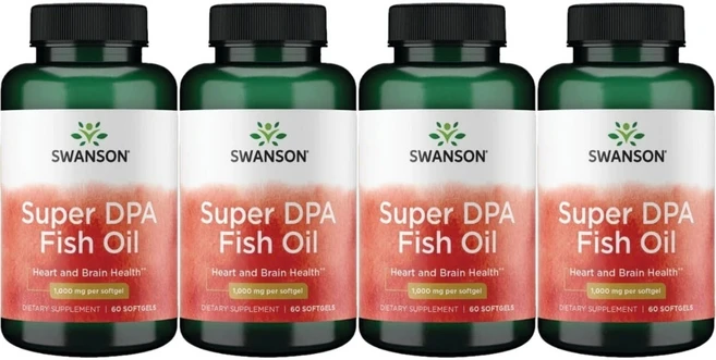 스완슨 슈퍼 DPA 피쉬오일 오메가3 1000mg, 60정, 4팩 - 쿠팡