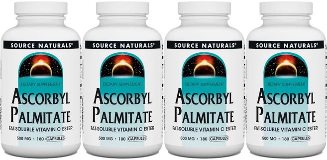 Source Naturals 소스내추럴스 아스코빌 팔미테이트 500mg 캡슐, 4개, 180정, 180정 - 쿠팡