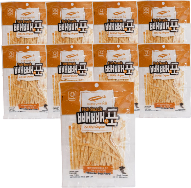 (한진) 빼빼어포 오리지널 24g, 9개