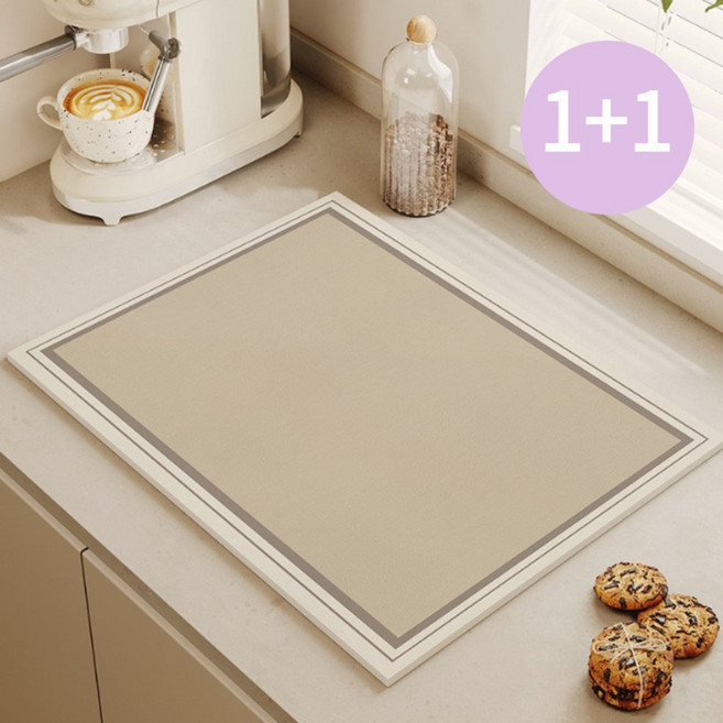 우아한클릭 1+1 규조토 식기건조매트 드라잉매트 특대형, 클리어, 2개