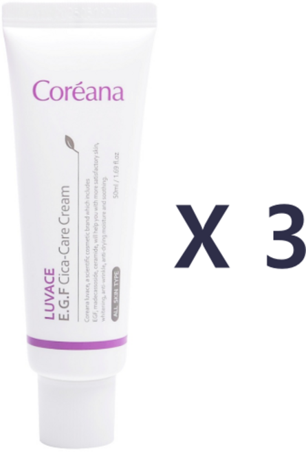 코리아나 루바체 EGF 시카케어 크림, 50ml, 3개