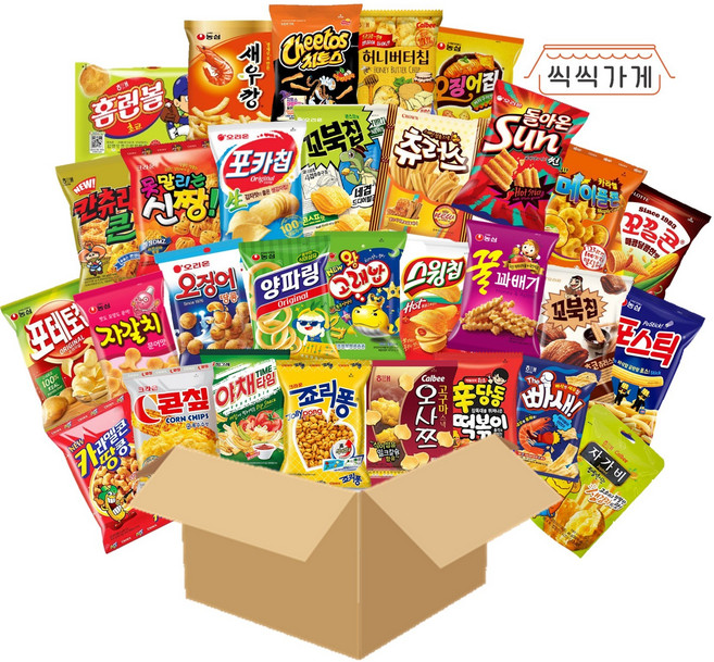[씩씩가게] 박스 가득 봉지과자 30종 세트, 1개