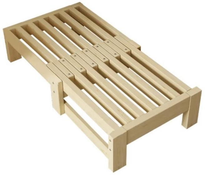 單人折疊沙發床 實木拼接 寬100公分 長(110-200公分), 如圖