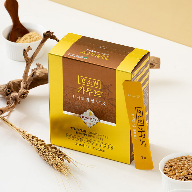 사은품증정 효소원 호라산밀 카무트 효소 분말 카뮤트 브랜드밀 카무드 발효 소화효소, 90g, 4박스
