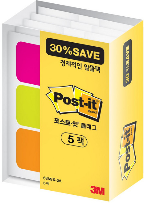 3M 포스트잇 플래그 알뜰팩 686SS-5A/바인더용 인덱스, 본상품