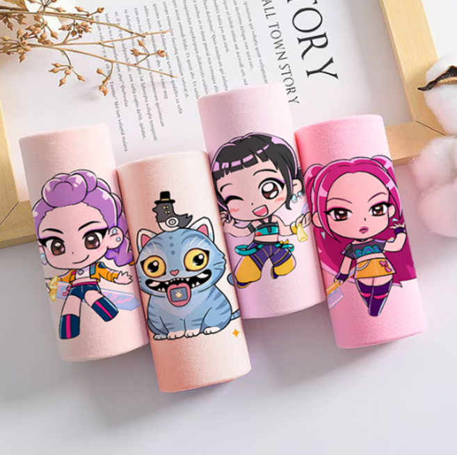 와이비비 여아 드로즈 케이팝 데몬헌터스 사각 팬티 4종 세트