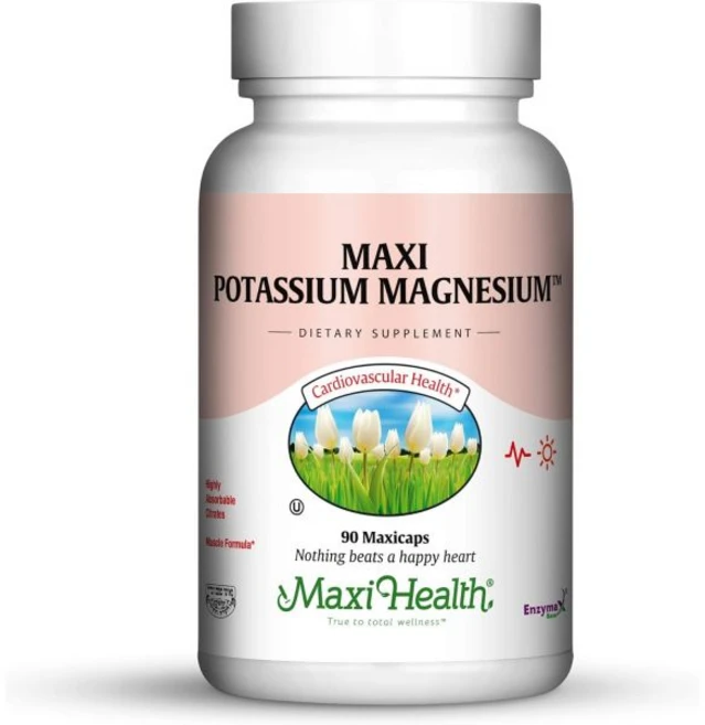 Maxi Health Potassium Magnesium - Energy Support - Heart & Muscle Formula - 90 Capsules - Kosher P, Maxi Health Potassium Magnesiu, 1개, 90정 - 쿠팡