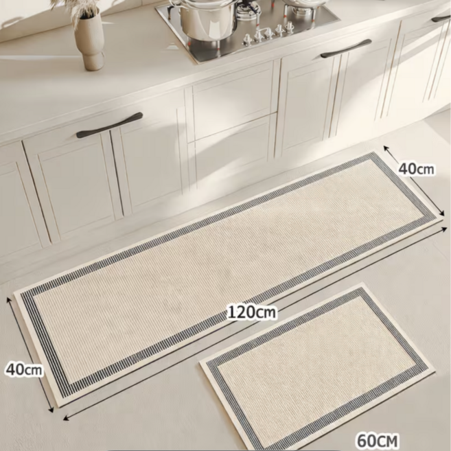 프리미엄 규조토 매트 주방+화장실 2종세트 세탁가능한 규조토, 1세트, 블랙 스트라이프