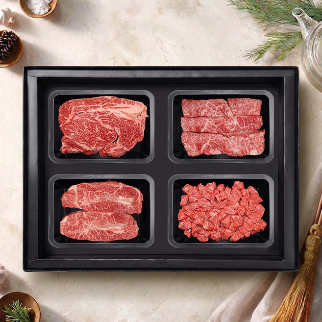 1등급 실속 제주 한우 선물세트 1.4kg (등심 400g+부채 300g+특수 300g+양지국거리 400g), 1개