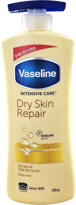바세린 인텐시브케어 대용량 드라이스킨 바디로션 600ml 1개(건성/보습/진정), 1개