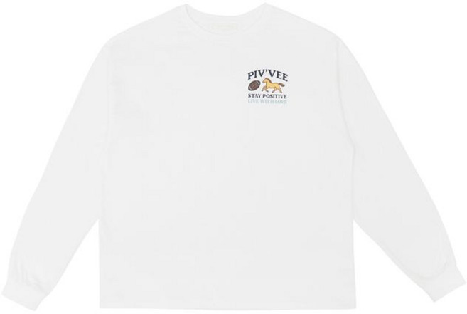PIV’VEE Positive Pony Long Sleeve T-shirt (cloud white)