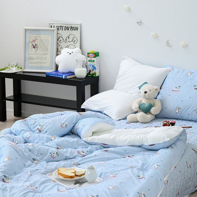 키즈 캐릭터 사계절 차렵이불 마이크로 신소재 집먼지 없는 이불 양면사용 국내생산 (이불단품)