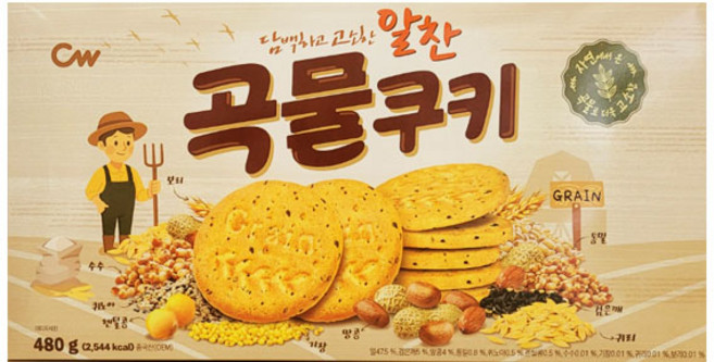 청우 곡물쿠키 대용량패키지, 1개, 480g