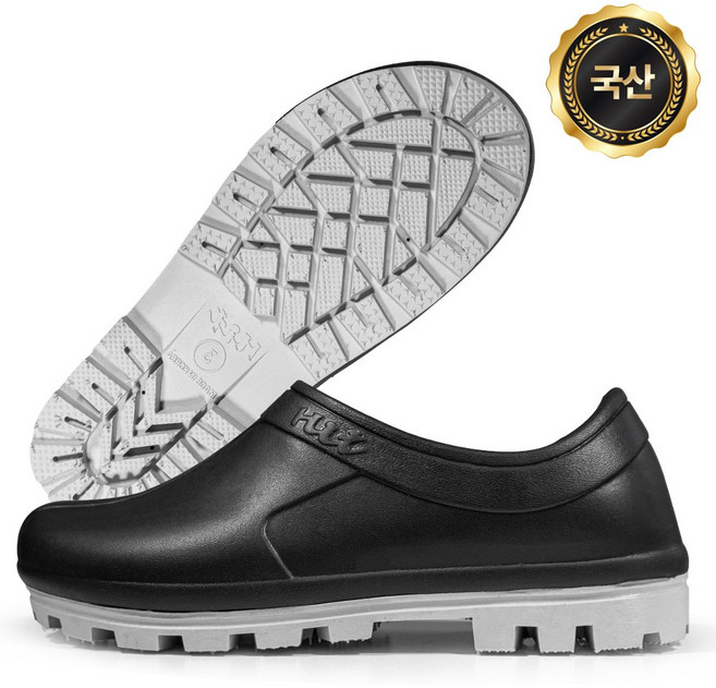 띵크프로덕트 미끄럼방지 논슬립 국산 방수 주방화, 1개, 블랙 240mm 신발형