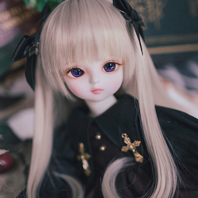 구체관절인형 풀세트 국내제작 엠버 31cm 롱USD 돌스앤, A 블랙 드레스 풀세트, 1개