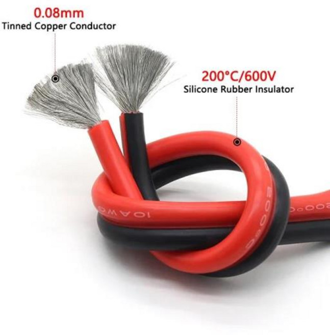 1/2/5M 구리 와이어 실리콘 고무 케이블 소프트 8 10 28AWG 핀 유연한 DIY LED 램프 커넥터 블랙 레드, 03 5 Meters_10 12AWG